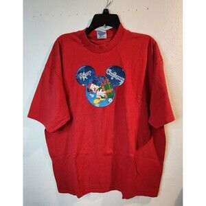 Pro Club Blank Red T Shirt Size 2XL  heavy weight Christmas Design Micky mouse